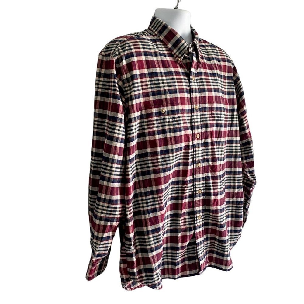 Roundtree & Yorke Long Sleeve Button Down Cotton Shirt Men's Large - Picture 4 of 8